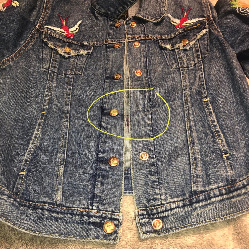 Lucky Brand Denim True Love is Forever Tattoo Jacket Medium - Picture 14 of 16